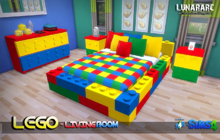 Wallpaper of a child's room designed with building blocks