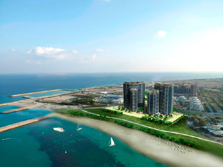 Full HD wallpaper of the twin towers of Kish, a popular place