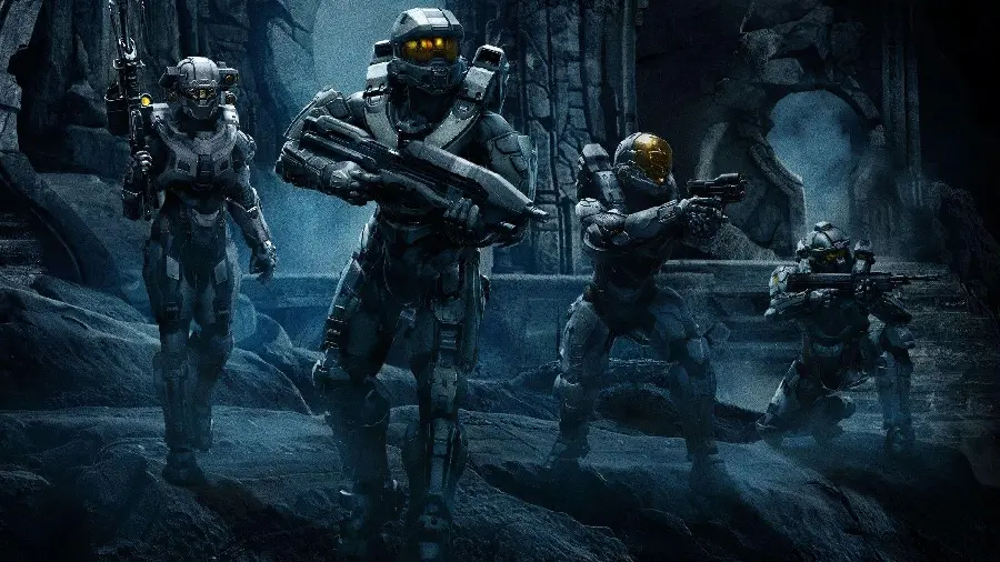 Master Chief wallpaper with a scary background