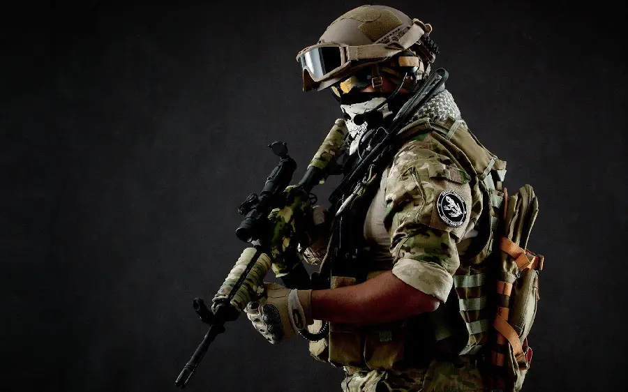Suitable computer background of a military soldier