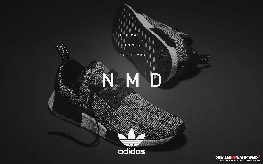 Cool black and white background image of Adidas Originals shoes