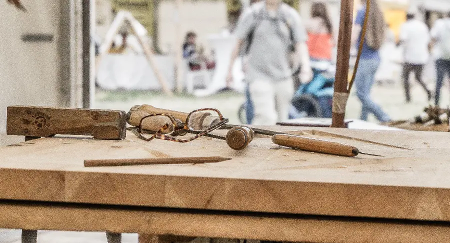 Photo taken from a carpentry or joinery workshop