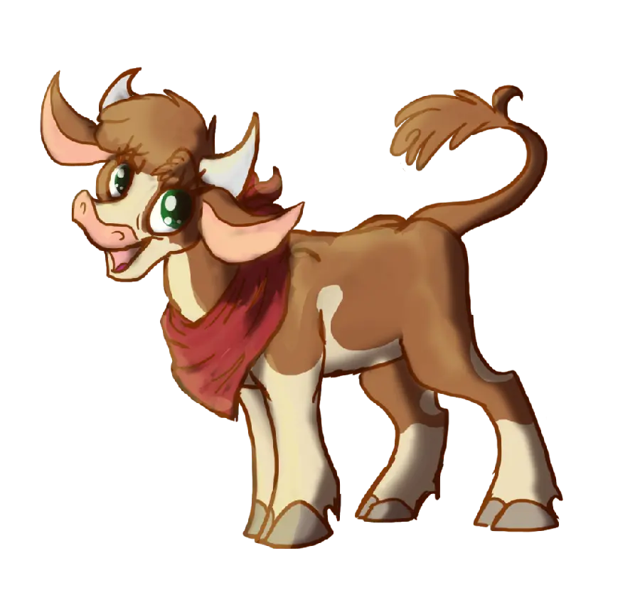 Cartoon cow PNG image cropped without background 