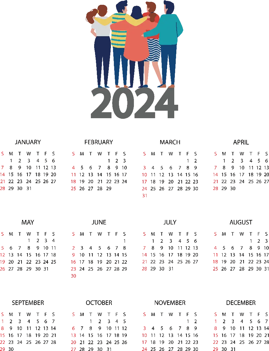 Image of the 2024 Gregorian or new Gregorian calendar with a special and attractive design