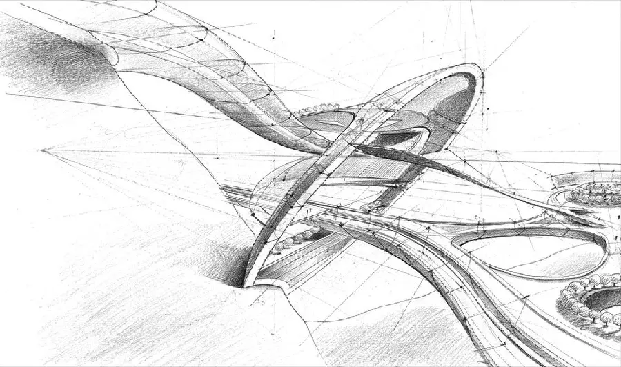 Photo of completed plan of the most modern office and residential building