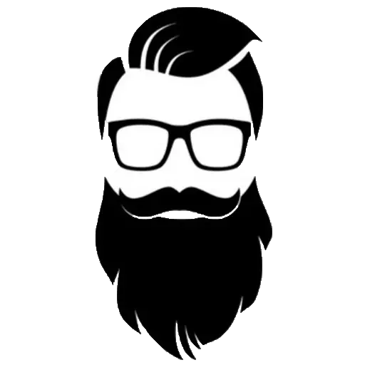 Photo of beard and mustache PNG graphic without background suitable for edible printing 