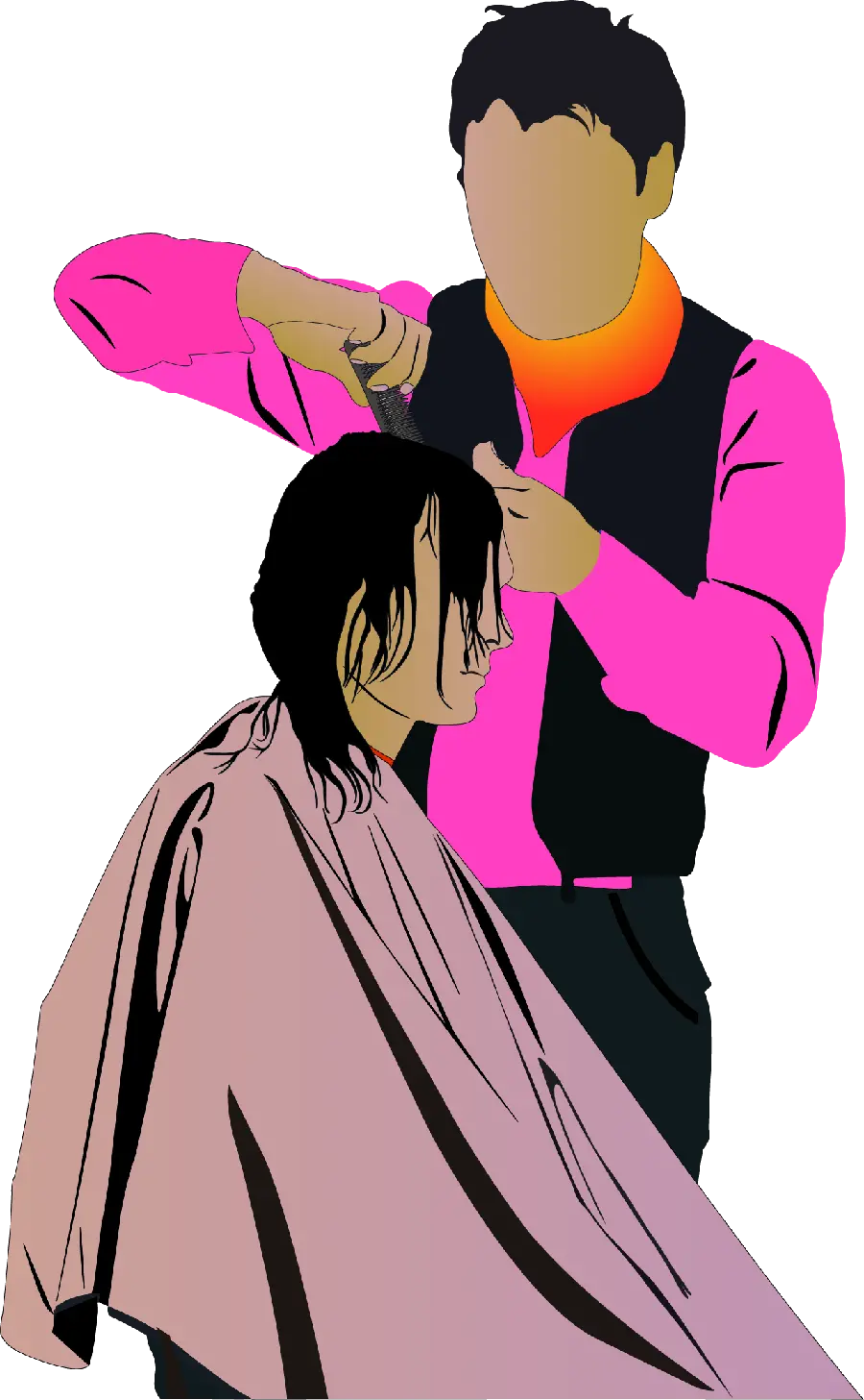 png men's hairdressing salon with transparent background