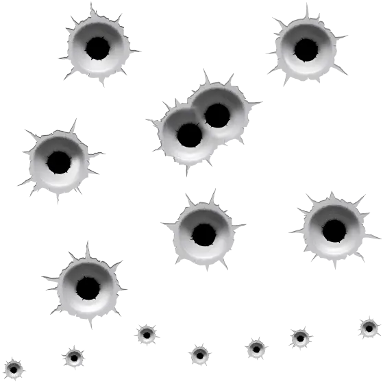 Computer simulation of war bullets in PNG format
