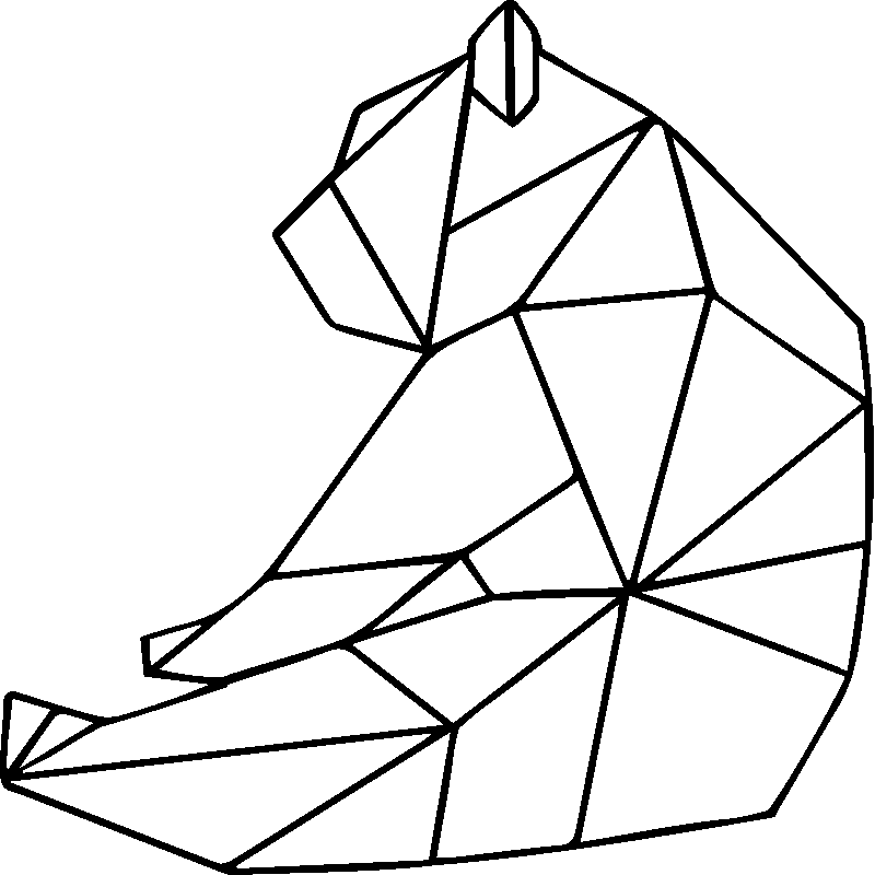 PNG Wallpaper of a Simple Bear Drawing with Geometric Shapes