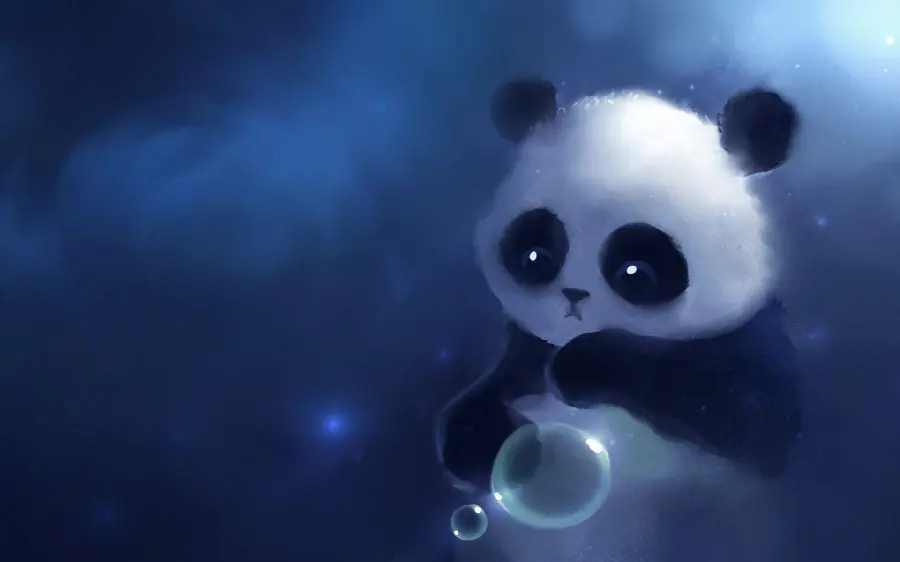 Cute and beautiful photo of a panda in an attractive surrealist style