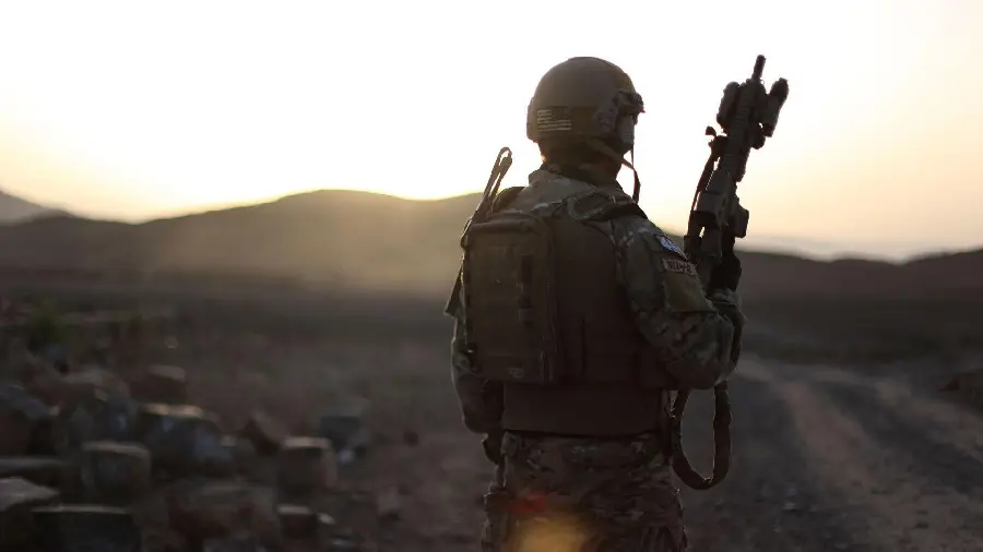 Photo taken of an American military soldier on duty