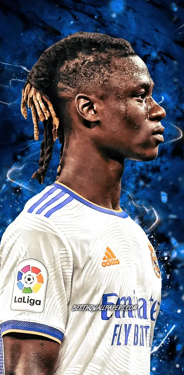 A nice quality photo of Eduardo Camavinga, suitable for football fans' phone backgrounds