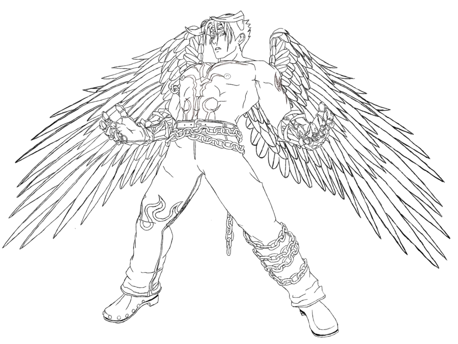 Download PNG drawing image without color of Jin Kazama