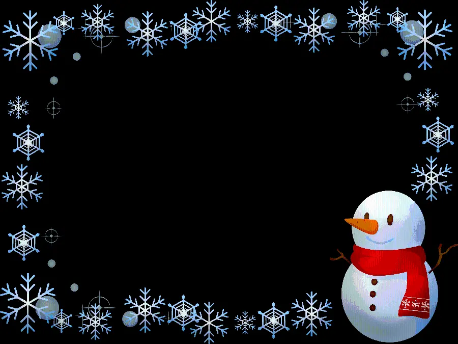 Picture of a frame and a photo frame of a snowman design PNG cut out