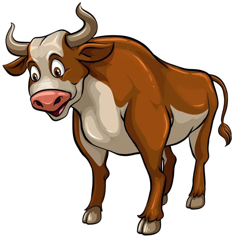 Cartoon Cow PNG Image Teleported Without Background
