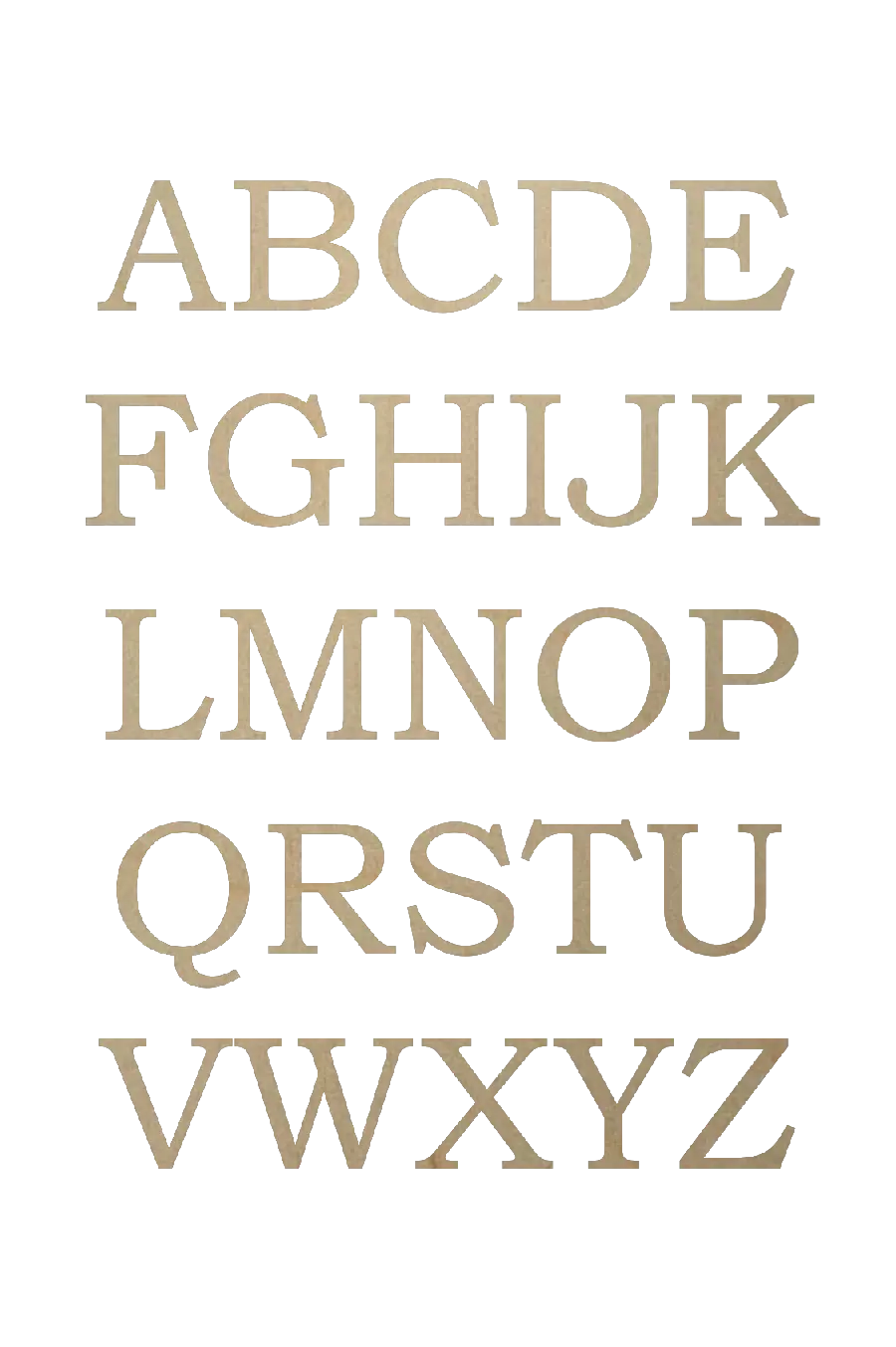 Photo English letters designed with wood by a carpenter in PNG format
