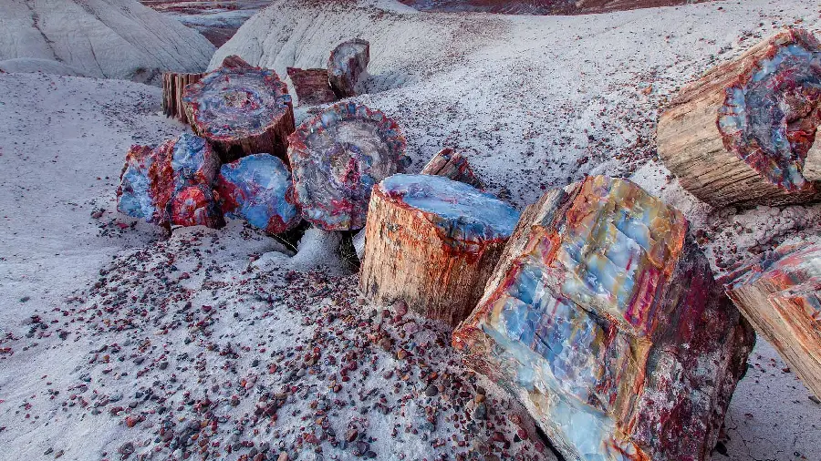Stylish and unique background of colorful stones of Hormozgan, Iran