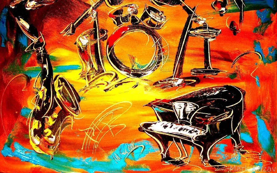A very beautiful painting with the theme of jazz