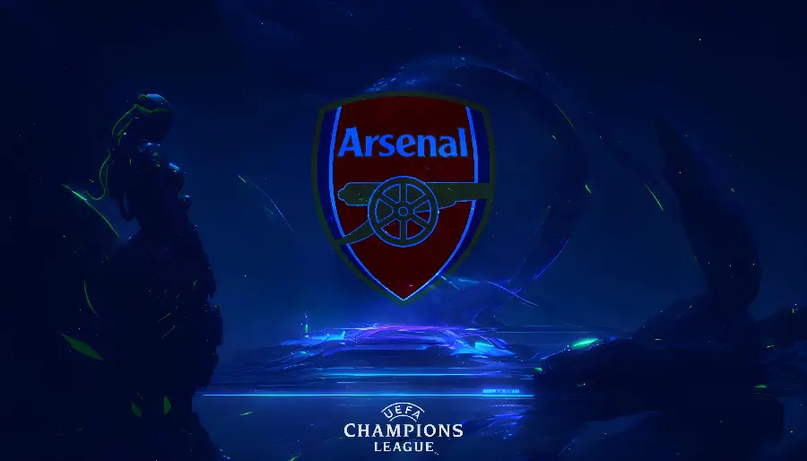 Background image of the Arsenal team logo, the most popular team in England 