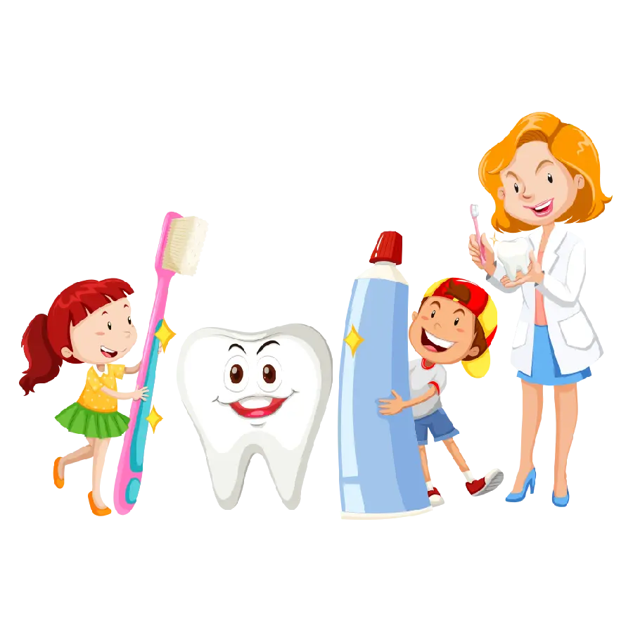 Cartoon and computerized photo of a kind dentist PNG