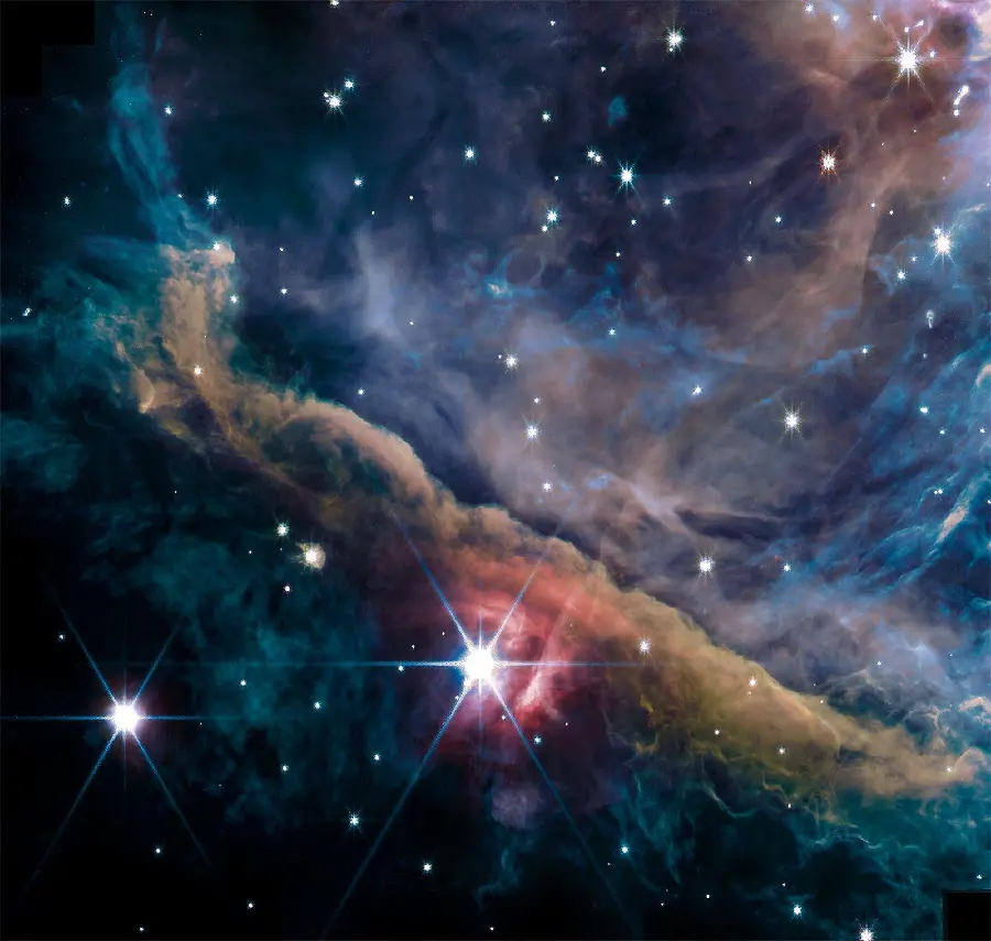 Beautiful image of a nebula in space by the James Webb Space Telescope
