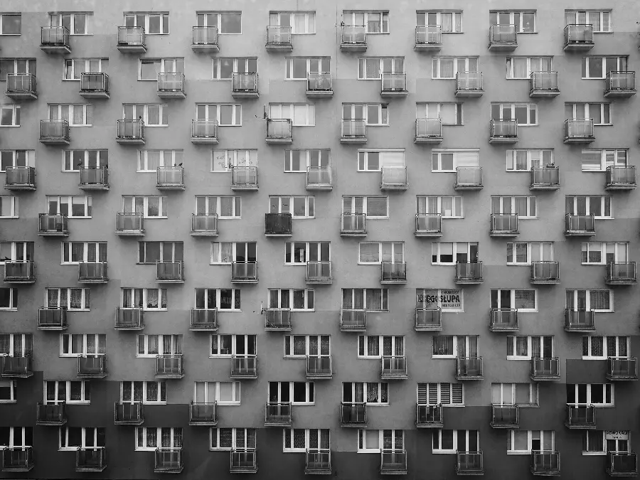 Interesting and special background photo of a building in black and white theme