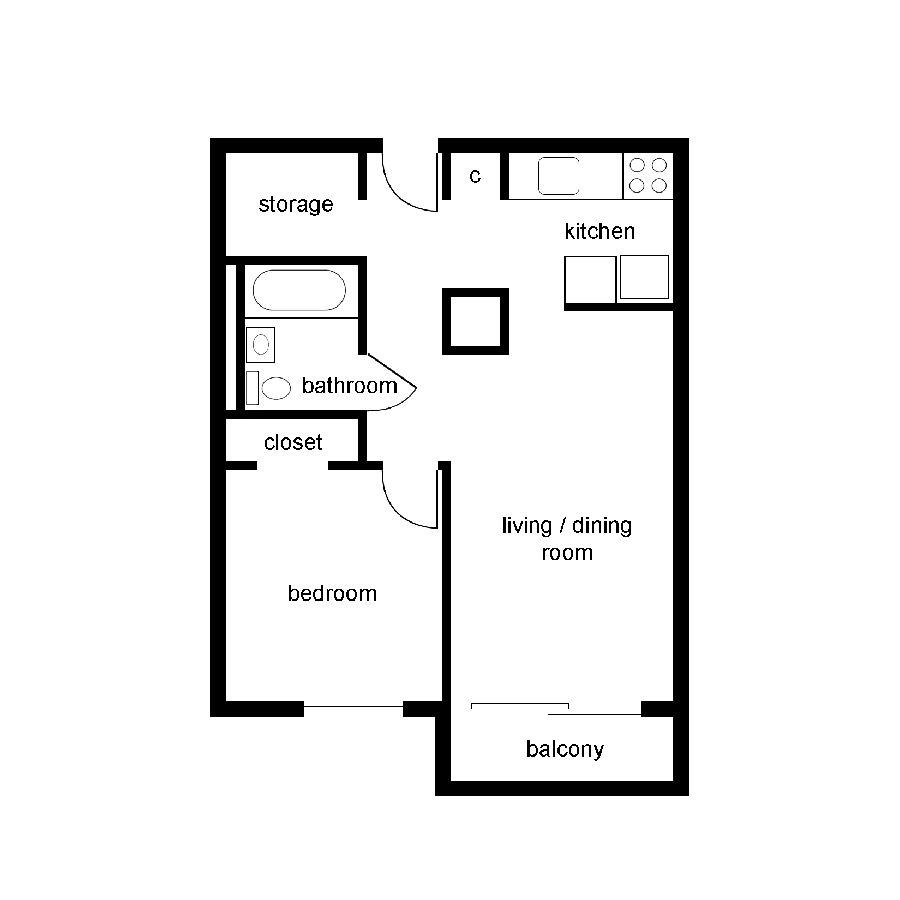 Photo of a simple architectural building plan for first-term architecture and engineering students