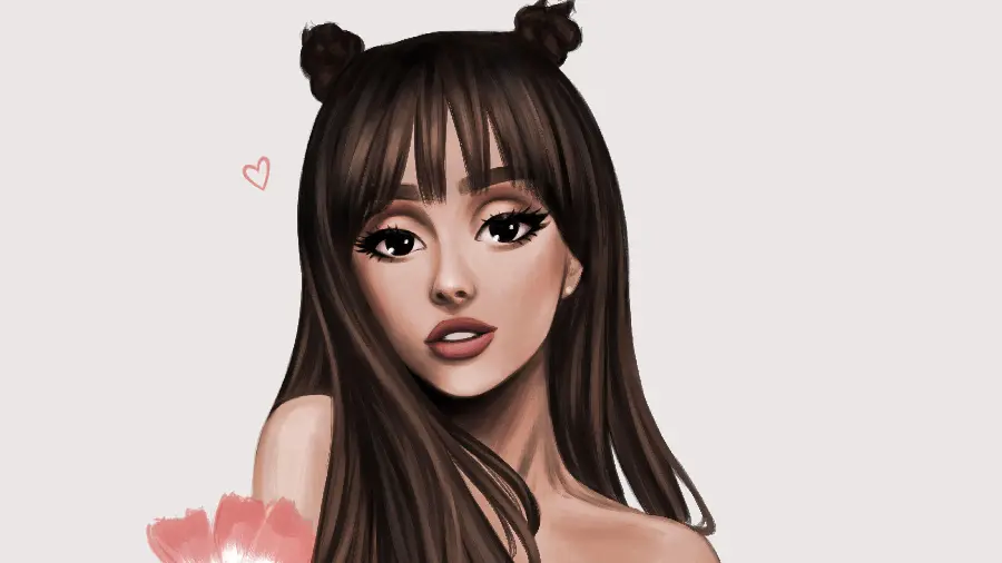 Cartoon photo of Ariana Grande's attractive face