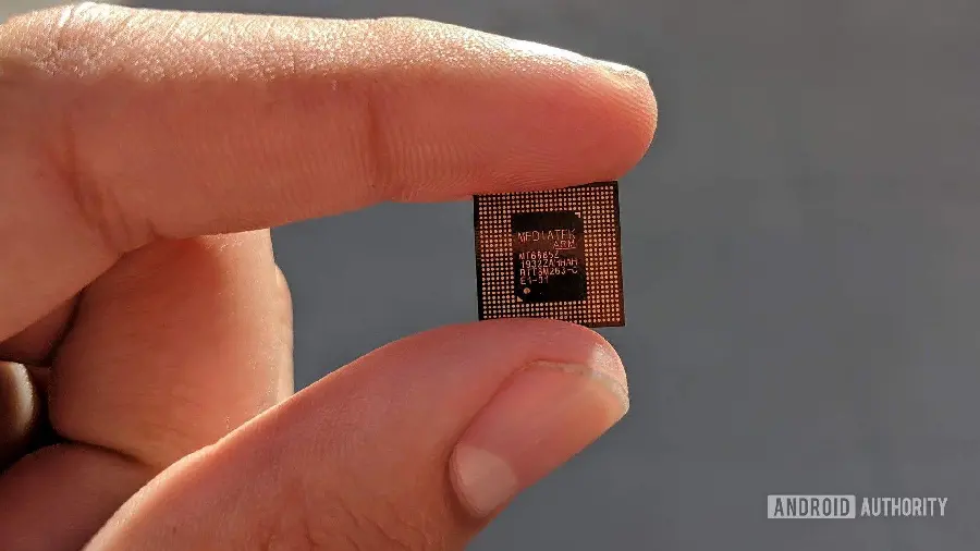 Small chip image of the Taiwanese technology company MediaTek in high quality 