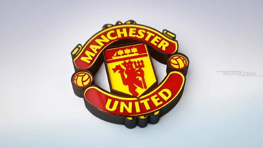 Wallpaper and background of the Manchester United logo with a simple white background