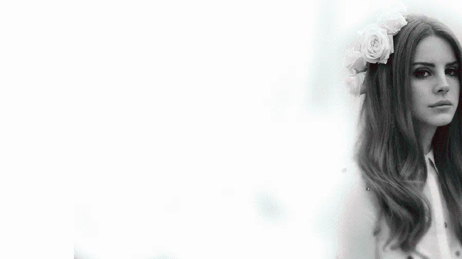Background image of Lana Del Rey with a white background