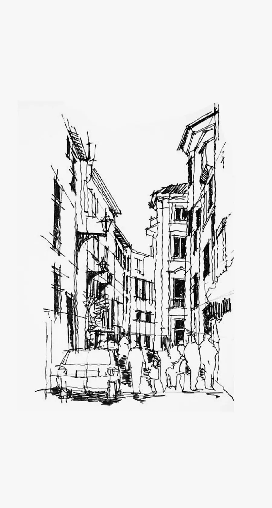 Photo of plan and preliminary plan of office and residential building with white background