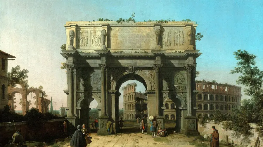 Old classical and traditional art painting of a historical monument design