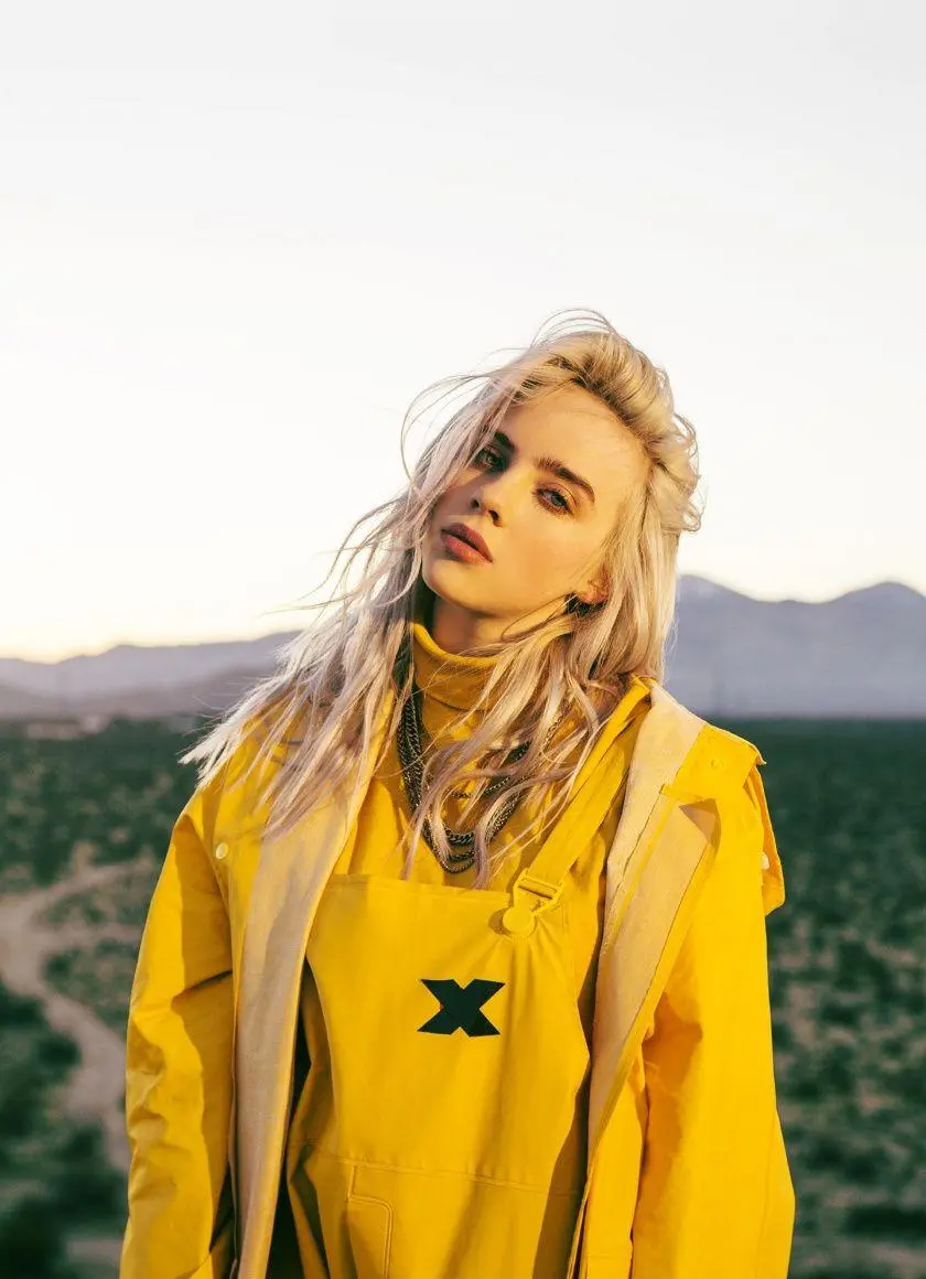 The simplest photo of Billie Eilish, singer and songwriter of American music