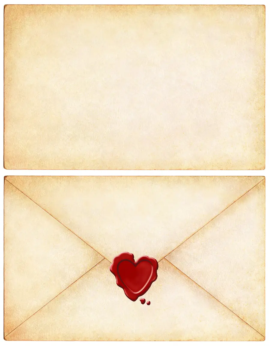 Background photo with envelope design for Valentine's Day in original and high quality