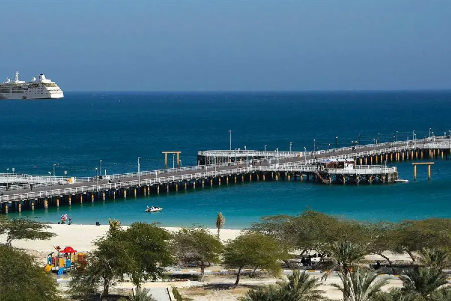 Image taken from the far view of the large recreational pier of Kish Island