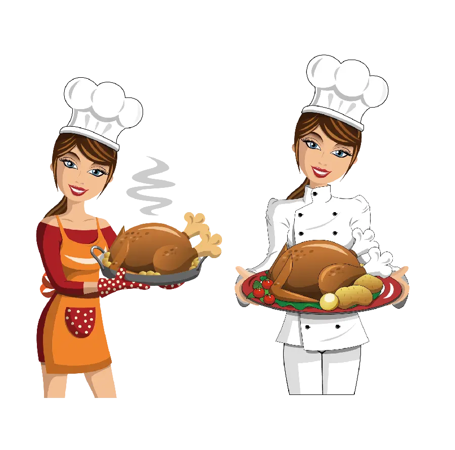 PNG photo of female chefs without background 