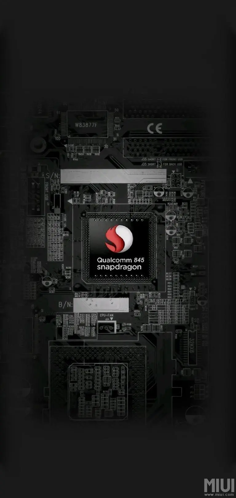 Image of Snapdragon processor brand logo on a black and white background