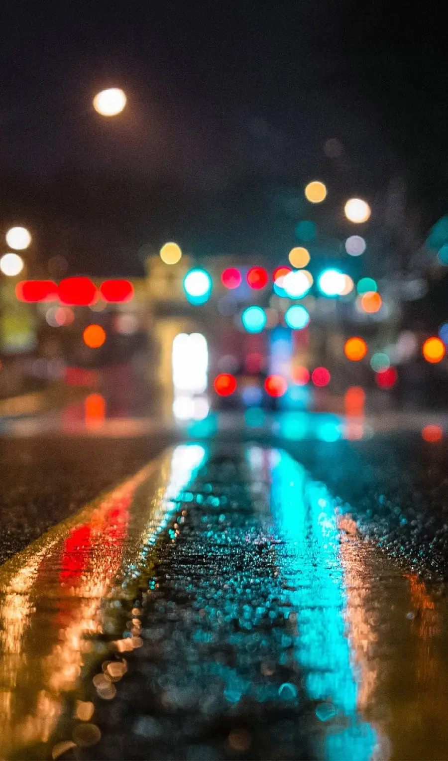 Stock image of a night road for the background of the Motorola Moto E13 model phone