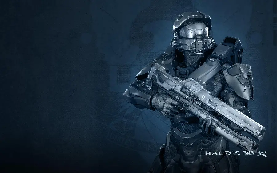 The background photo of Master Chief, the player in the game Halo with the best graphics