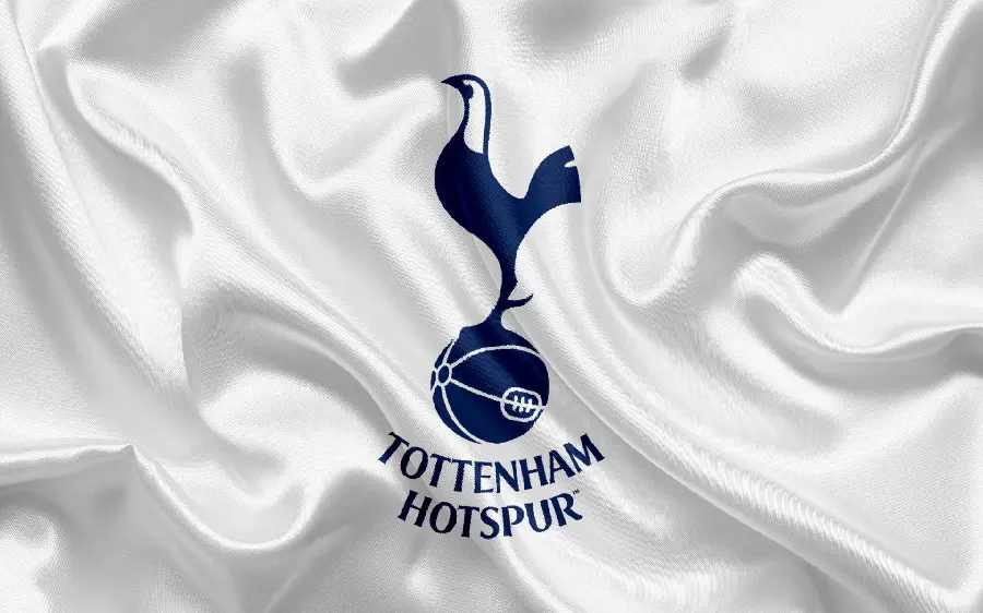 Photo of the Tottenham team logo on a white flag