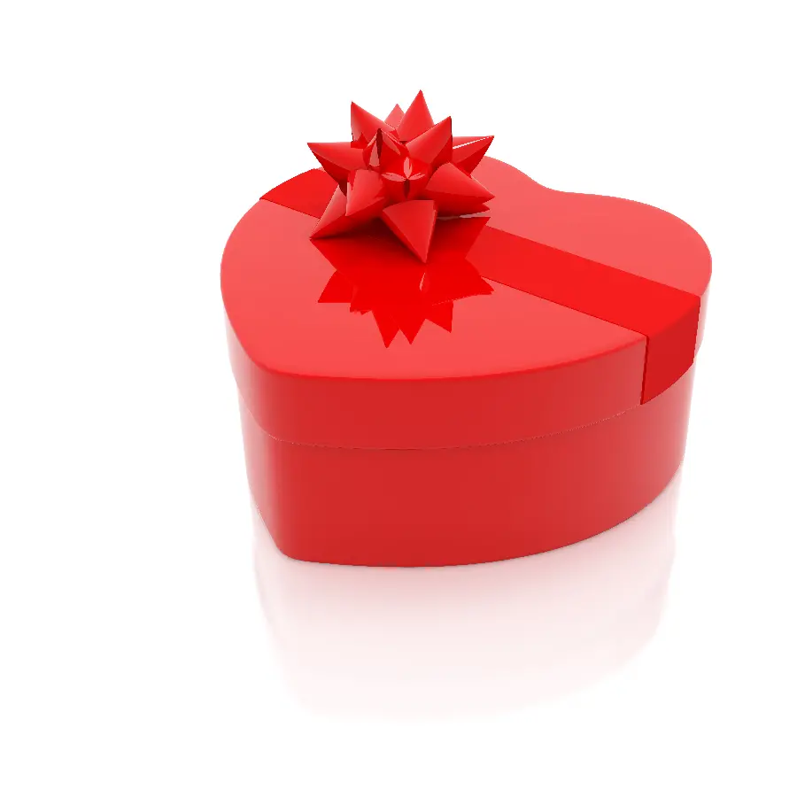 Photo of a red gift box for ideas for getting a gift on Valentine's Day