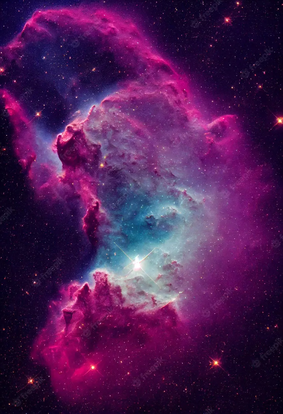 Space photo by the James Webb Space Telescope with eye-catching purple lights