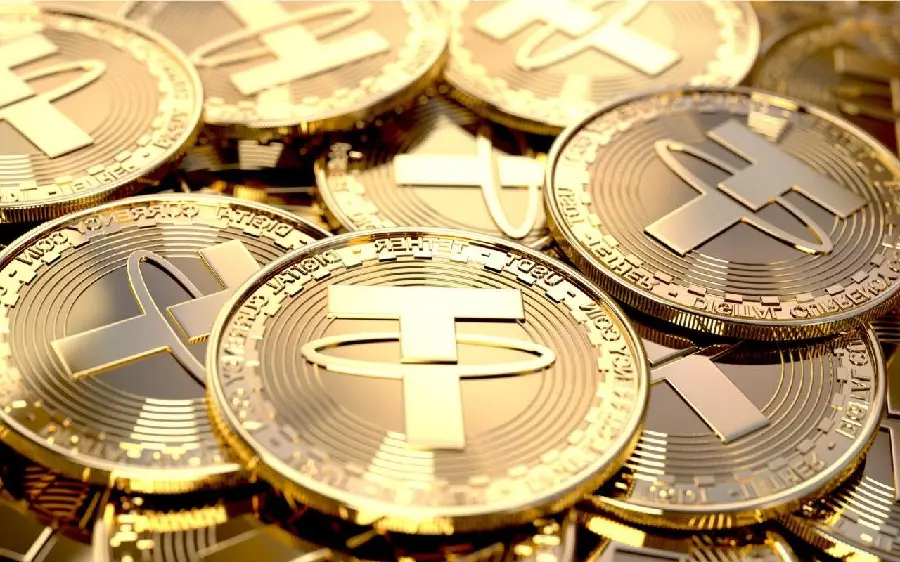 High quality Tether gold coin photos 