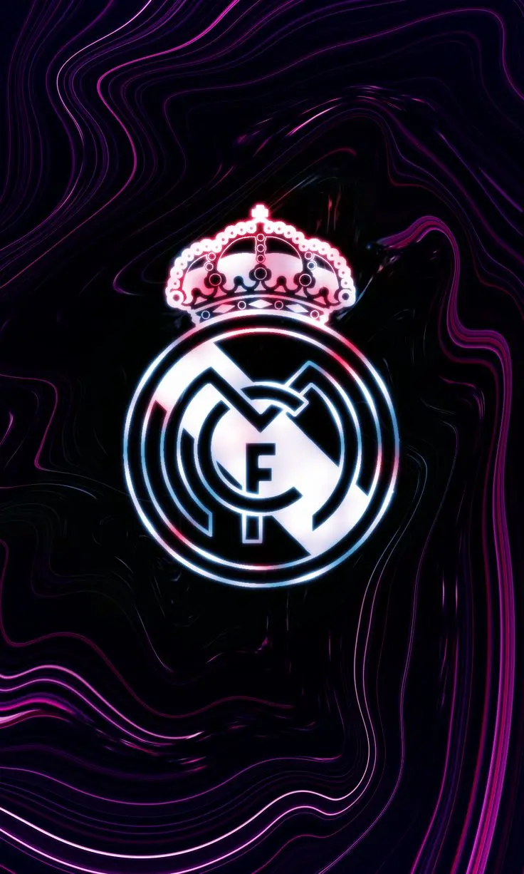 Free download of the Real Madrid logo photo with a black background 