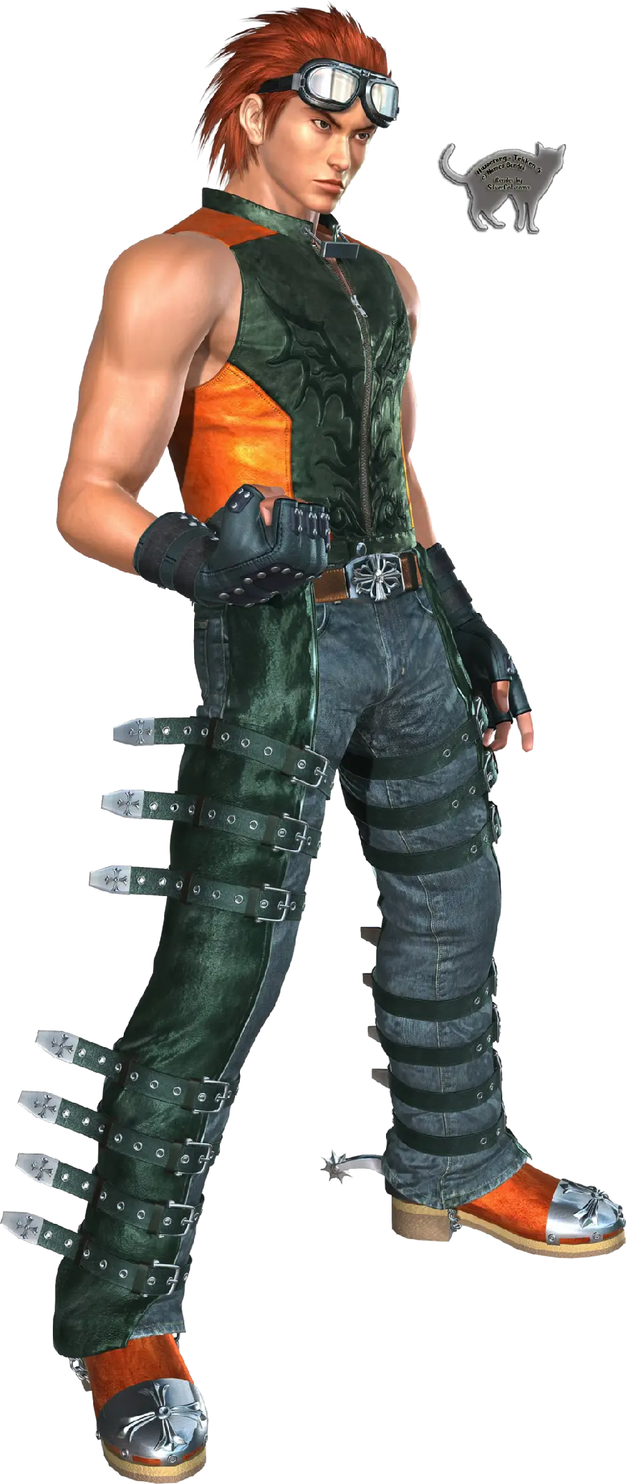 Graphic photo of Hwoarang with a white background and cropped out