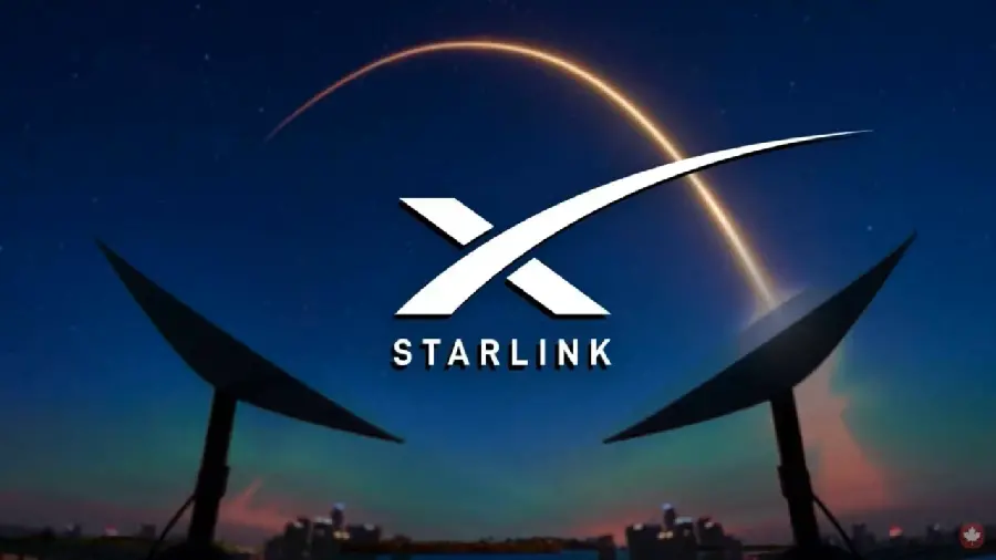 Starlink symbol in the background of the receivers