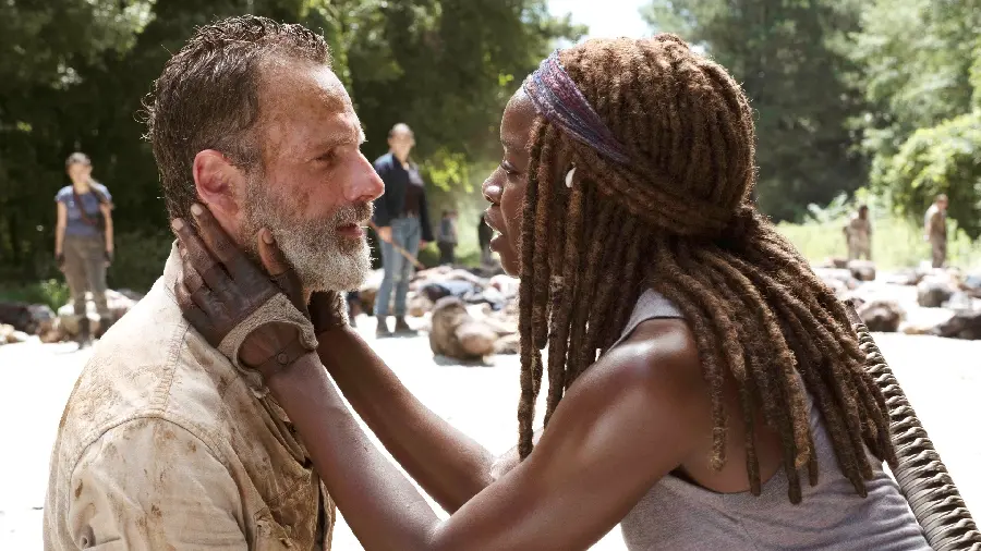 Rick Grimes and Michonne photo in the Walking Dead series
