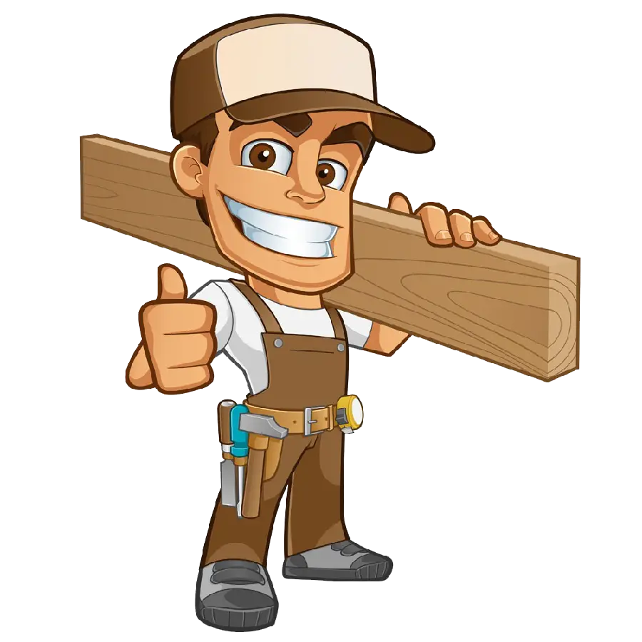 Free download of a cartoon carpenter's png graphic image without a background