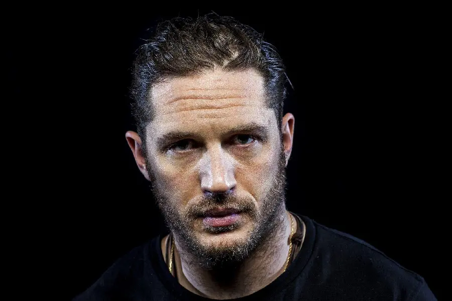 Tom Hardy with special and professional makeup of the character of the movie Venom